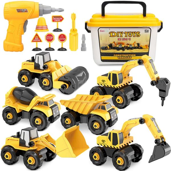 Take Apart Truck Car Toys with Electric Drill - DIY Construction Vehicles Excavator Toy Set with Storage Box Building STEM Toy Gifts for Kids Boys Girls Age 3 4 5 - Image 5