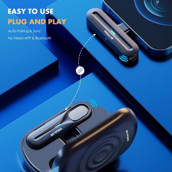 Wireless Lavalier Microphone with Charging Case, 3-Level Noise Reduction, for iPhone/Android/PC, Lapel Microphone for YouTube Facebook TikTok Live Stream, Vlog, Interview, Plug & Play - Image 7