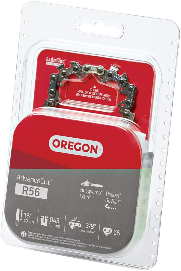 Oregon R56 AdvanceCut Chainsaw Chain for 16-Inch Bar -56 Drive Links ?M?low-kickback chain fits Greenworks, Makita, EGO, DeWalt and more - Image 4