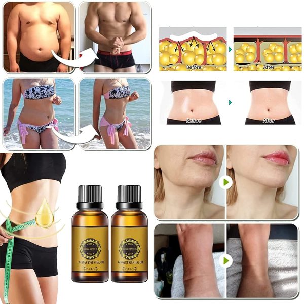 Natural Belly Drainage Ginger Oil Tummy Ginger Essential Oil Relax Massage Oil Plant Aroma Oil(2pcs) - Image 5