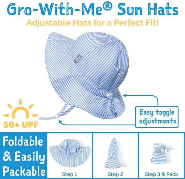 Jan & Jul GRO-with-Me UPF 50+ Girls Cotton Floppy Sun-Hat for Baby, Toddler, Kids - Image 3