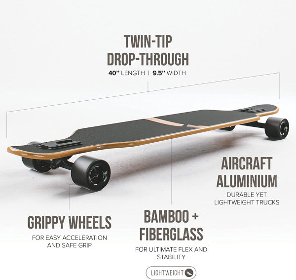 APOLLO Longboard Skateboards - Premium Long Boards for Adults, Teens and Kids. Cruiser Long Board Skateboard. Drop Through Longboards Made of Bamboo, Fiberglass, Maple - High-Speed Bearings & T-Tool - Image 9