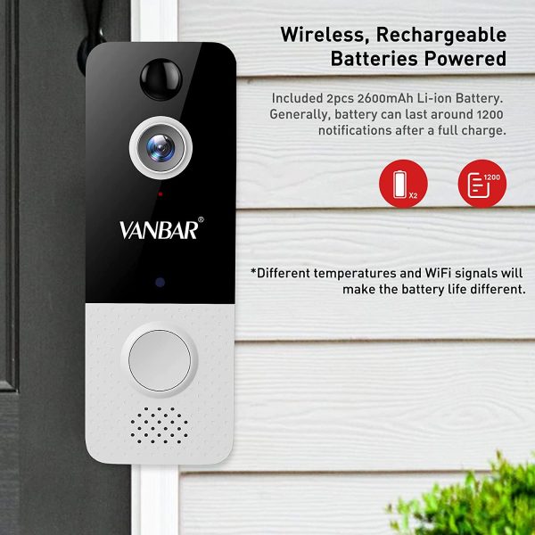 ?w?022 New?w?Wireless Doorbell Camera 1080P Video Door Bell with Indoor Chime (White) - Image 4