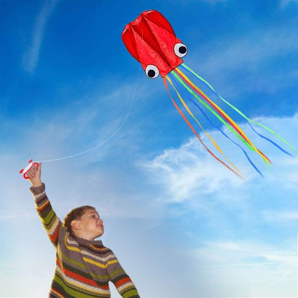 SINGARE Large Octopus Kite Long Tail Beautiful Easy Flyer Kites Beach Kites Good Toys for Kids and Adults - Image 3