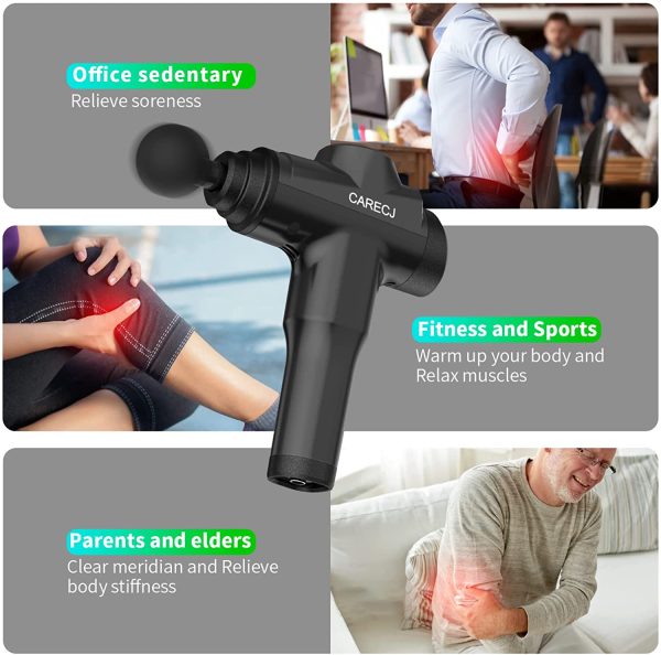 CARECJ X1 Pro Massage Gun Professional Percussion Electric Muscle Massager Gun Handheld Deep Tissue for Athletes with 8 Heads and Carrying Case,up to 9600U/min,32 Speed Level - Image 3