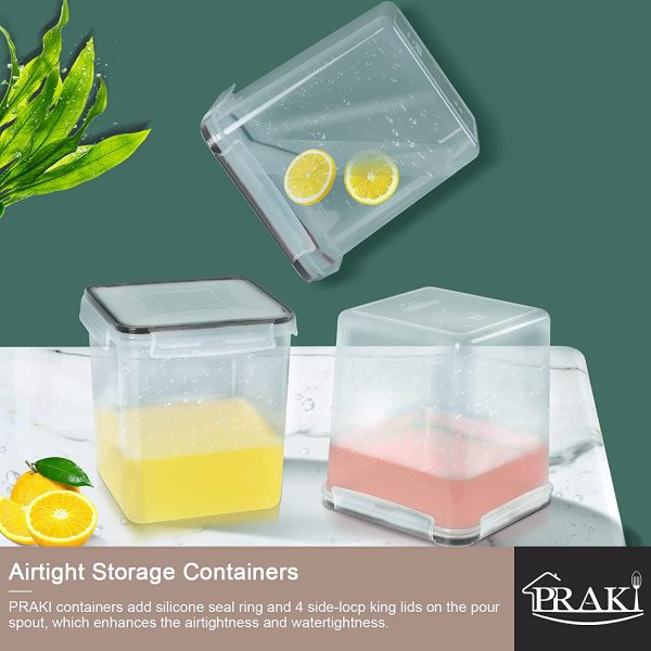 Large Airtight Food Storage Containers,  10PCS Plastic Cereal Storage Containers - kitchen & Pantry Storage Containers for Sugar, Flour, Baking Supplies - Lables & Mark(Black)