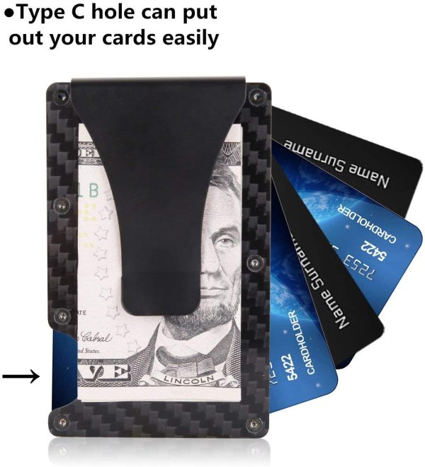 Carbon Fiber RFID Wallet/Money Clip/Wallet for Men Credit Card Holder - Image 3