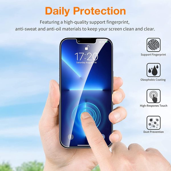 [ 3+3 ] EGV 3 Pack Screen Protector for iPhone 13 Pro Max with 3 PCS Camera Lens Protector, Easy Installation, Anti-Scratch, 9H Hardness Tempered Glass, Case Friendly, HD Screen, Bubble Free, Ultra-Thin