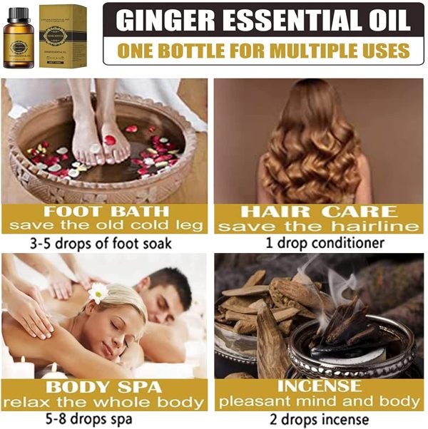 Natural Belly Drainage Ginger Oil Tummy Ginger Essential Oil Relax Massage Oil Plant Aroma Oil(2pcs) - Image 7