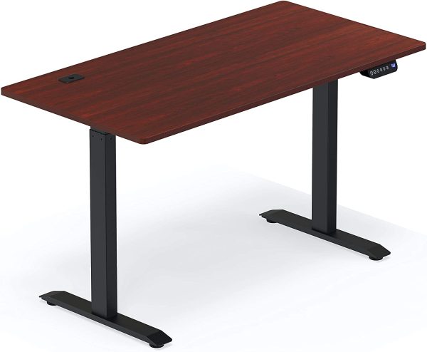 55-Inch Large Electric Height Adjustable Standing Desk, 140 x 71 cm, Cherry - Image 5