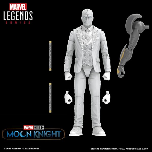 Marvel Legends Series Disney Plus Mr. Knight MCU Series Action Figure 6-inch Collectible Toy, Includes 4 Accessories and 1 Build-A-Figure Part