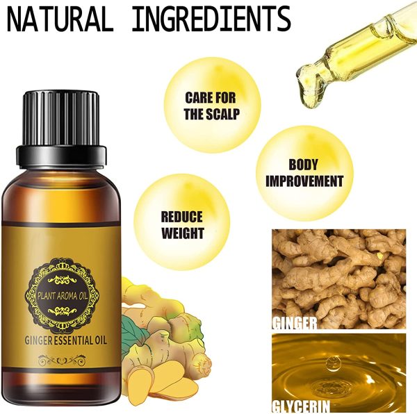 Natural Belly Drainage Ginger Oil Tummy Ginger Essential Oil Relax Massage Oil Plant Aroma Oil(2pcs) - Image 4