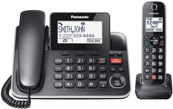 KXTGF870B 2-in-1 Corded/Cordless Phone, 1 Handset, Black - Image 4