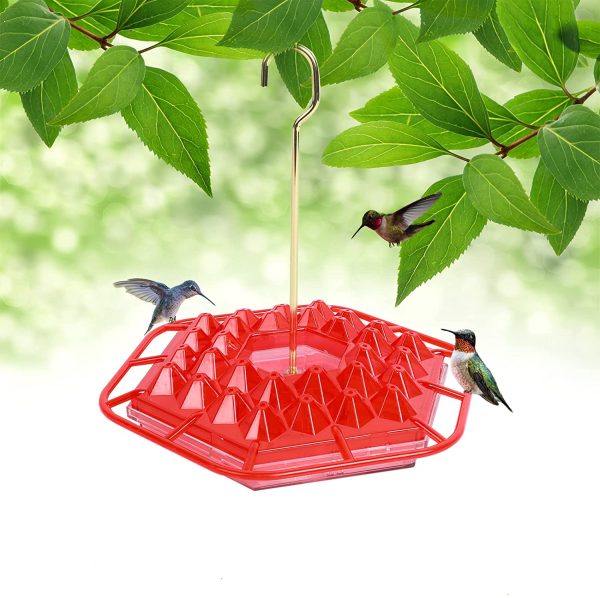 Hummingbird Feeder,Portable Hummingbird Feeders Outdoor with 30 Feeding Ports,Hanging Bird Feeder Window with Perch and Built-in Ant Moat for Garden - Image 2