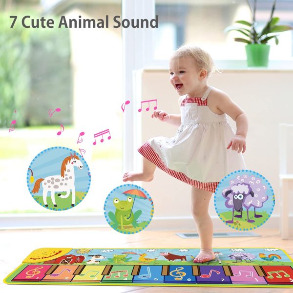 Baby Musical Mats with 25 Music Sounds, Musical Toys Child Floor Piano Keyboard Mat Carpet Animal Blanket Touch Playmat Early Education Toys for Baby Girls Boys Toddlers (1 to 5 Years Old) - Image 2