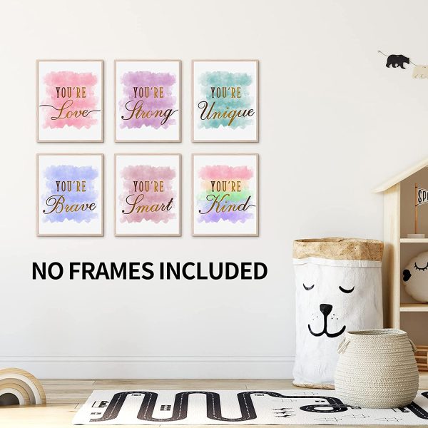 HOMANGA Girls Room Decor Posters, Kids Room Wall Art, Girls Room Wall Decor, Posters For Teen Girls Room, Girls Wall Decor Prints for Bedroom, Nursery Room, Playroom (Set of 6, 20x25 CM, Unframed) - Image 4