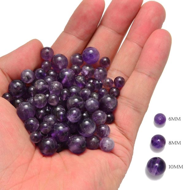 200pcs 4mm Amethyst Loose Beads for Jewelry Making, Natural Semi Precious Beads Round Smooth Gemstones Spacer Beads Charms for Necklaces Bracelets (Amethyst, 4mm 200Beads) - Image 6