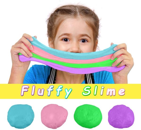 Meland Fluffy Slime, 7 OZ n-Sticky & n-Toxic Butter Fluffy Floam Slime Stress Relief DIY Clay Toy Scented Sludge Toy for Kids Adults, 4 Colors, ASTM Certified - Image 4