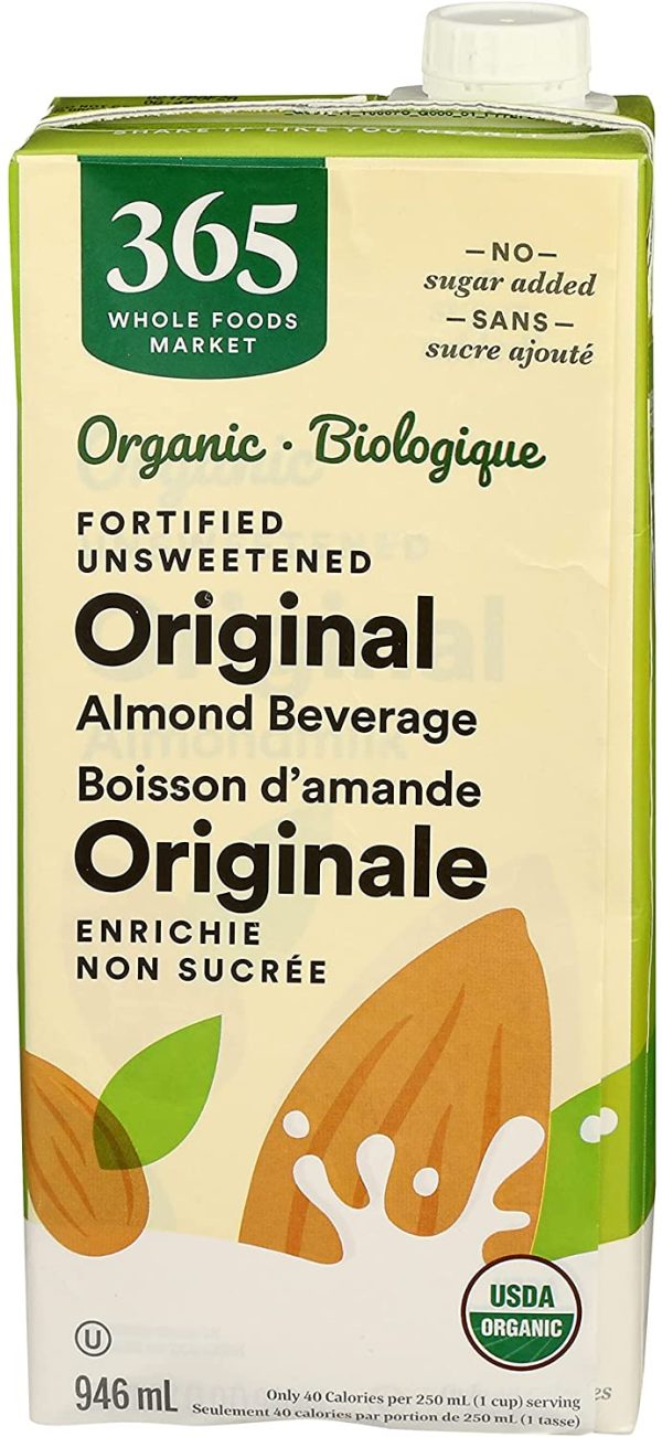 365 by Whole Foods Market, Organic Shelf-Stable Almondmilk, Unsweetened - Original, 32 Fl Oz (Packaging May Vary) - Image 2