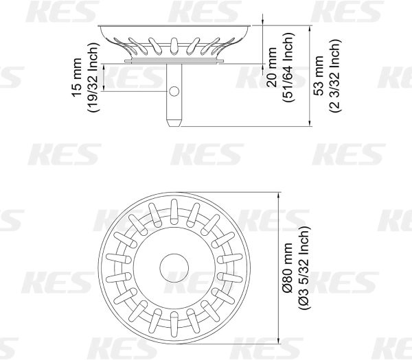 KES SUS304 Stainless Steel Kitchen Sink Strainer Stopper Waste Plug, 2 PCS, PSS5-P2 - Image 4