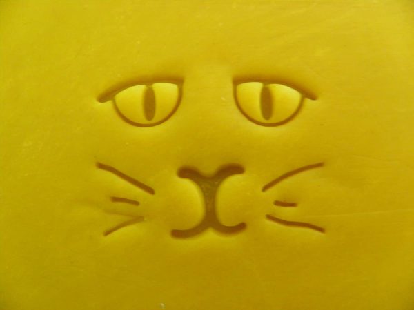 Cat Kitty face stamp for soap clay cement