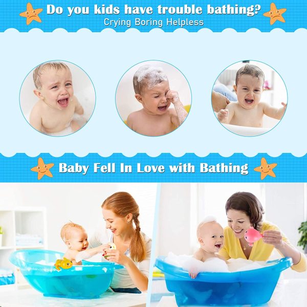 Bath Toys, 6 Pack Bathtub Toys for 1 2 3 4 5 Year Old Boy Girl Swimming Tub Toddler Bath Toys with Bath Toy Storage Organizer - Image 4