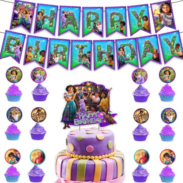 Birthday Party Supplies, Birthday Party Decorations Includes Happy Birthday Banner, Cake Toppers and Cupcake Toppers for Kids Gift Birthday Party - Image 5