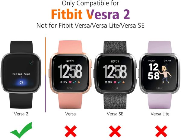 4 Pack Vancle Case Compatible with Fitbit Versa 2, Soft TPU All-Around Cover Anti-Scratch Screen Protector Bumper for for Versa 2 Smartwatch Only - Image 7