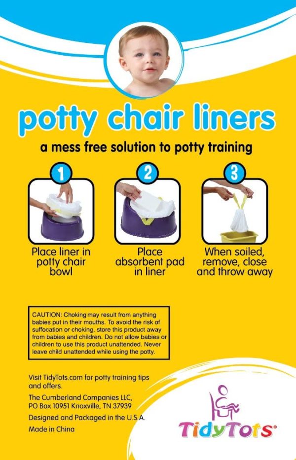 Tidy Tots Disposable Potty Chair Liners - Travel Pack XL - 32 Liners and 32 Super- Absorbent Pads // TidyTots ??Sacs jetables pour pot pour bébé - Pack de voyage grand format - 32 sacs et 32 lingettes super-absorbantes - Image 5