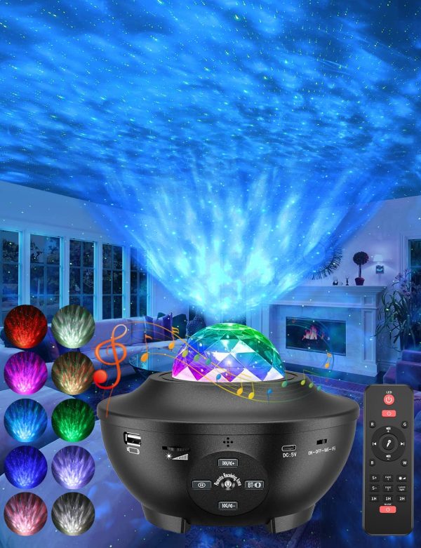 Star Projector, 3 in 1 Galaxy Projector Night Light Projector/LED Starlight Light/ Sky Light with Bluetooth Music Speaker for Baby Kids Bedroom/Game Rooms/Home Theatre/Night Light Ambiance Christmas Gifts(Black) - Image 3