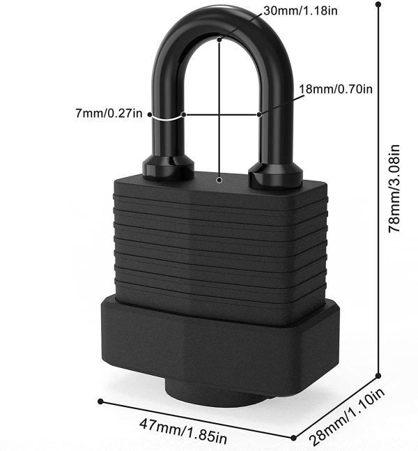 Padlock with Key, [2 Pack] [4 Keys] Diyife Waterproof Lock Key Padlocks Outdoor, 40mm Heavy Duty Padlocks Anticut, Laminated Steel for Gym Locker, Garage, Fence, Shed, Yard