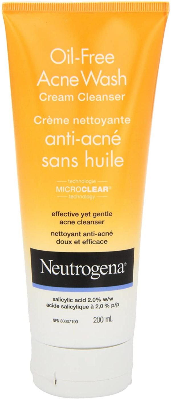 Neutrogena Acne Face Wash, Oil Free Cream Facial Cleanser with Salicylic Acid For Acne & Blackheads, 200ml - Image 7