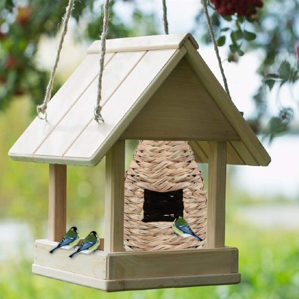 OYISIYI Hummingbird House Set of 2 Hand Woven Hummingbird Houses Nest, Bird Houses for Outdoor Tree Decorations Gardening Gift