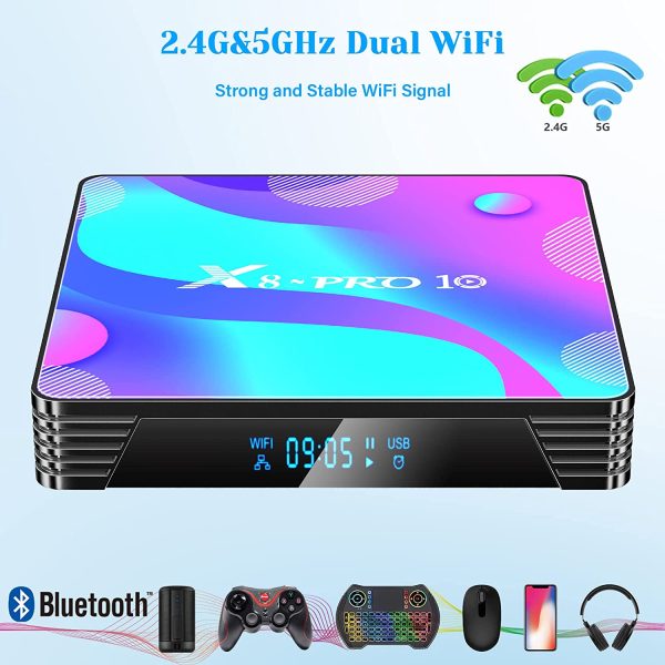 Android TV Box 11.0 , [2022 Newest] Android Box 4GB RAM 64GB ROM with Mini Wireless Keyboard, RK3318 Quad-Core 64 Bits Dual-WiFi 2.4GHz/5GHz BT 4.2 USB 3.0 Ultra 3D 6K HDR & Mirroring Cast - Image 3