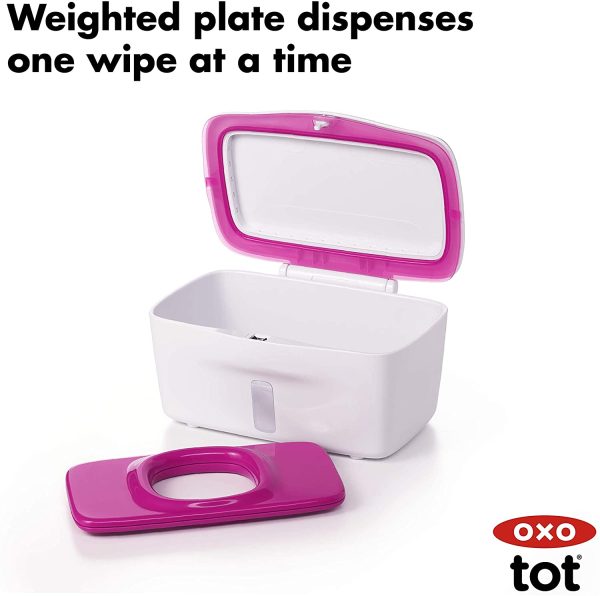 OXO Tot PerfectPull??Wipes Dispenser with Weighted Plate- Pink - Image 5