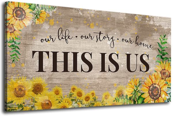 This is Us Inspirational Canvas Wall Art for Living Room Wall Decor, Family Motivational Canvas Prints Artwork, This is Us Quotes Poster Print Pictures Wall Art Decoration, 50cm x 100cm