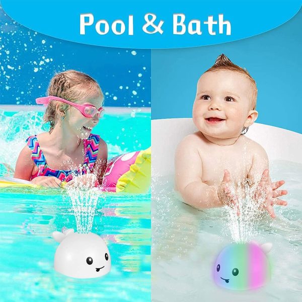 Baby Bath Toys Electric Whale Water Spray Ball with Flashing Color Changing Light Bathroom Sprinkler Toys Tub Gift for Baby Infant Toddler Child Kid Bathroom Shower Game Swimming Pool Party - Image 6