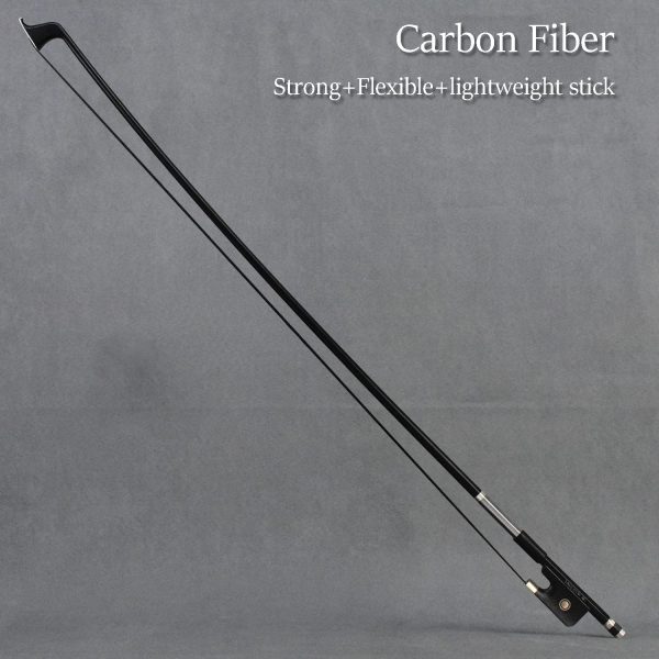 NEW 4/4 Size Natural Black Horsehair Carbon Fiber Cello Bow - Image 5