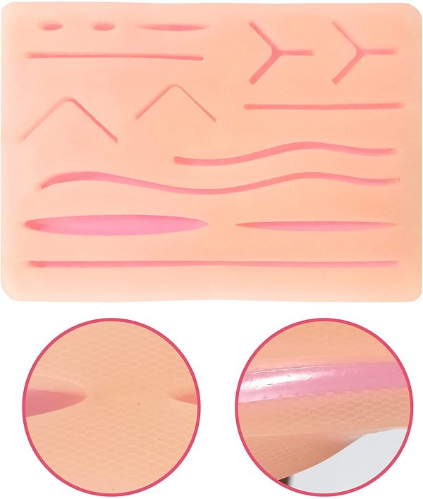 Suture Practice Pad 3 Layers with 14 Wounds for Training Students, Silicon Skin Suture Pad - Image 4