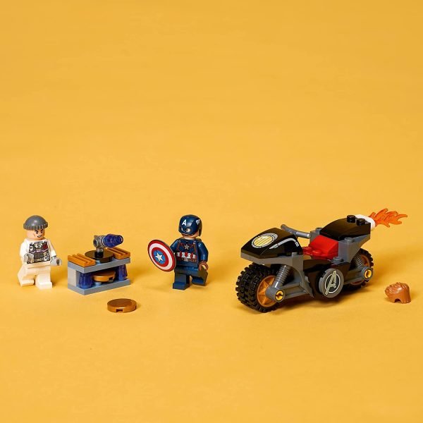 LEGO Marvel Captain America and Hydra Face-Off 76189 Collectible Building Kit; Captain America and Motorcycle Set; New 2021 (49 Pieces)