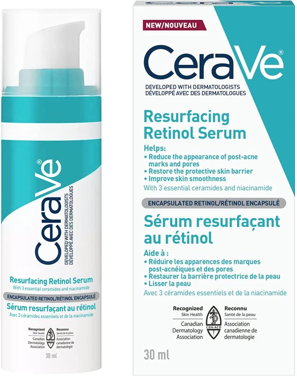 CeraVe Resurfacing RETINOL Serum For Face. Helps even skin tone. Improves skin smoothness. Gentle on skin gel with niacinamide, 3 essential ceramides. Fragrance-free. 30ML. - Image 5