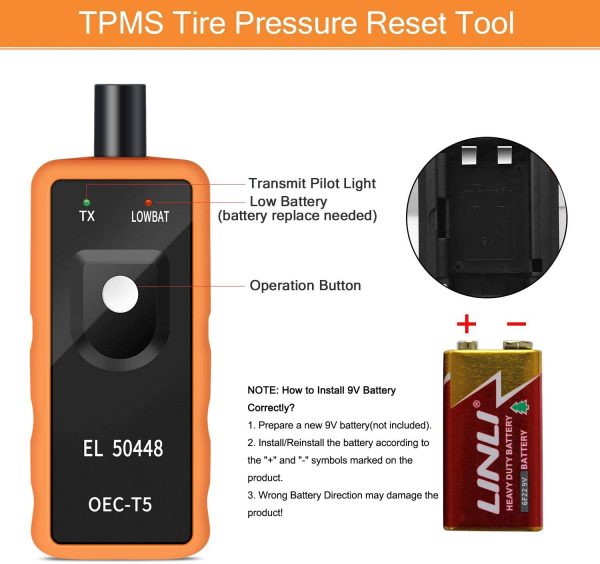 2021 GM TPMS Relearn Reset Tool, OEC-T5 Super EL-50448 Auto Tire Pressure Monitor Sensor TPMS Activation Tool for GM Vehicle Series 2006-2021 - Image 3