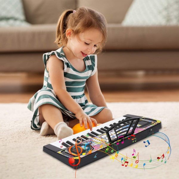 M SANMERSEN Piano for Kids, Piano Keyboard Kids Music Keyboards 37 Keys Electronic Pianos with Music Book Bracket Musical Toys for Beginners 3-8 Years Old Girls Boys - Image 5