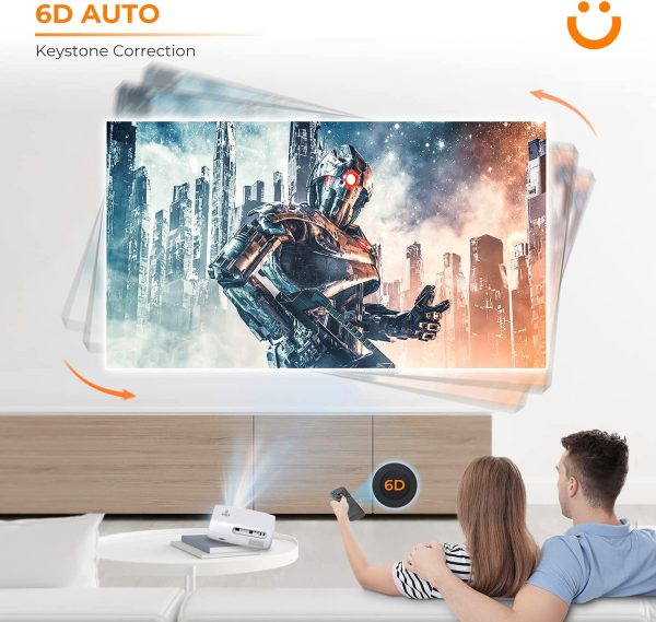 Pro V7 9500L 5G WiFi Bluetooth Projector, support 4K Auto 6D Keystone Correction, Infinity Zoom, Full HD Portable Movie Projecteur Home Video Projector for iOS/Android, etc. [Extra Bag Include] - Image 2