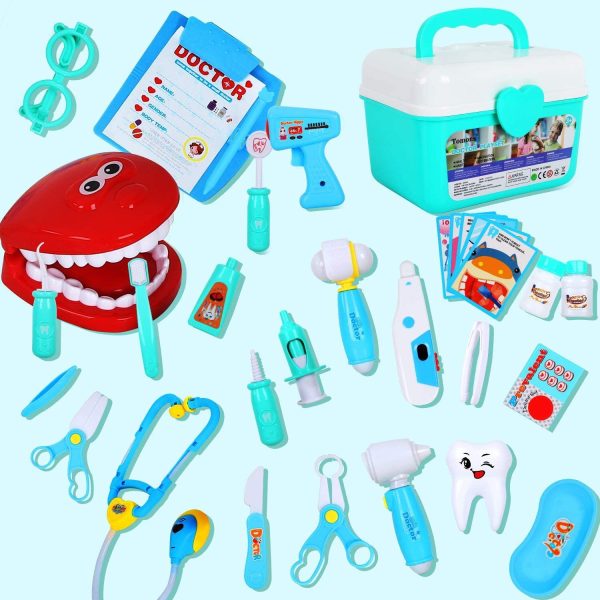 Tomons Doctor Kit, 38 Pieces Pretend Play Toys Kids Medical Kit Gifts for Boy & Girl Educational Learing Roleplay - Image 3