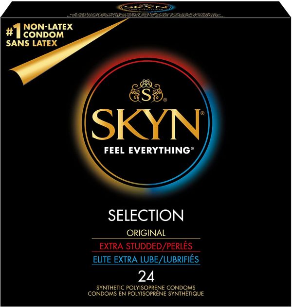 SKYN Selection Variety Condoms ?M?24 Count ?M?Includes SKYN Original, Extra Studded, and Extra Lube ?M?Latex-Free Condoms - Image 4