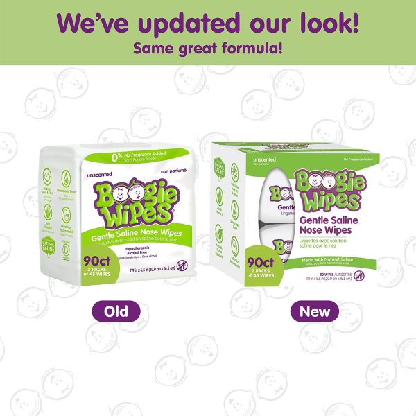 Boogie Wipes Natural Saline Nose Wipes for Kids and Babies, Unscented, 90-Count - Image 6