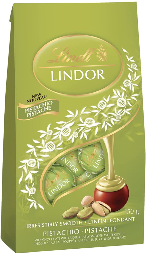 LINDOR Pistachio Milk Chocolate Truffles Bag, 150 Grams - Image 2