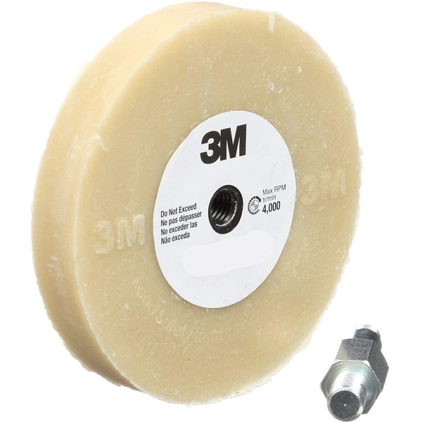 3M Stripe Off Wheel ??Adhesive Remover ??Eraser Wheel ??Removes Decals, Stripes, Vinyl, Tapes and Graphics ??4??diameter x 5/8??thick ??3/8-16 threaded mandrel ??07498 ??Pack of 1 - Image 6