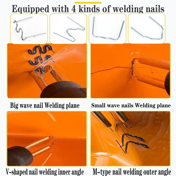 70W Plastic Welding Machine Car Bumper Repair Kit,Plastic Welding Kit,400Pcs Hot Staples,Hot Stapler Plastic Repair Kit for Bumper Kayak Repairs with 4 types of Flat/Outside Inside Corner/Wave Staples - Image 3